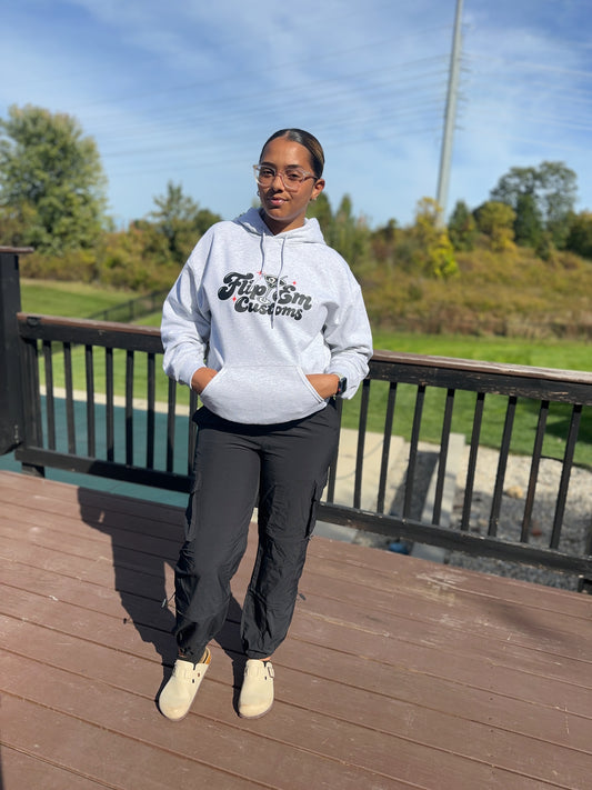 Spooky Flip em Logo Hoodie - Ash Gray