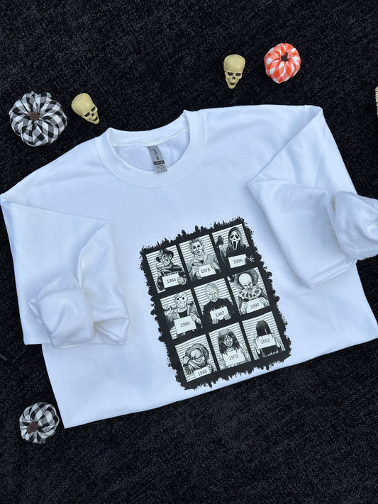 Scary mugshot crewneck sweater