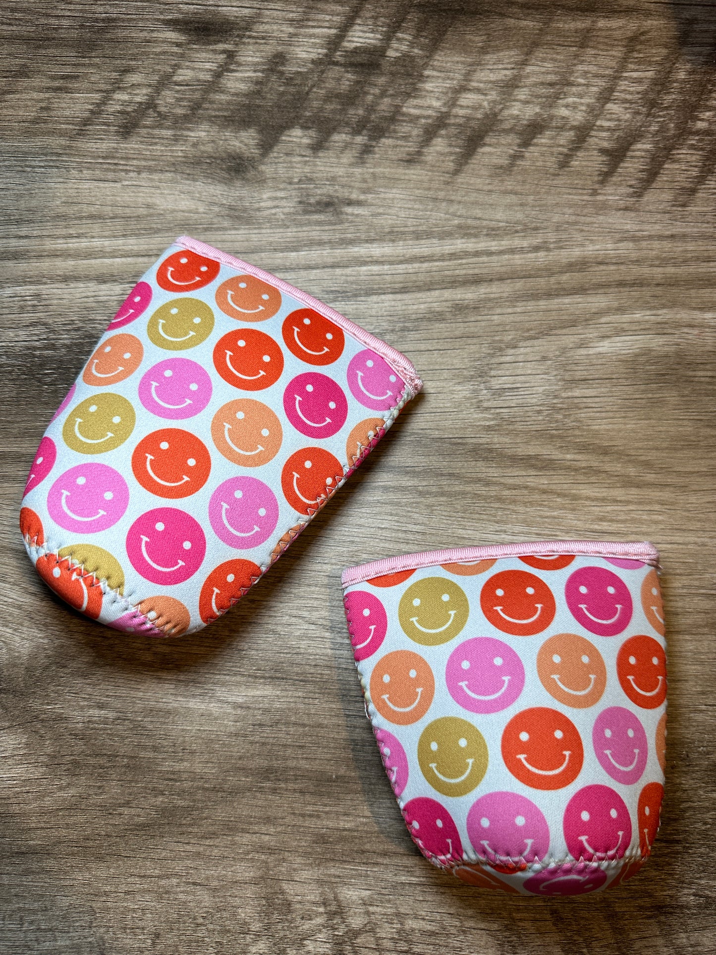 Smiley face cup coozie