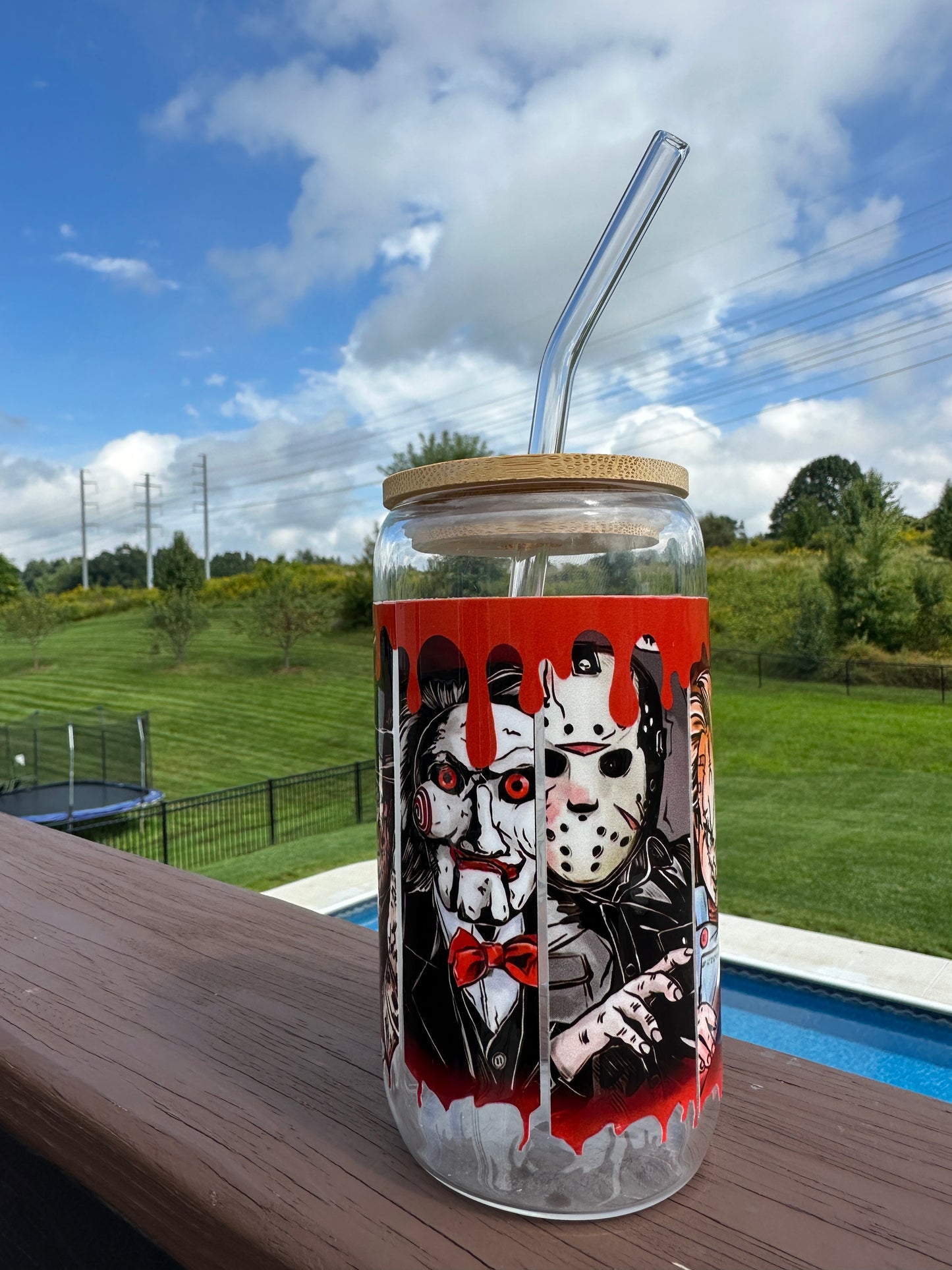 Horror characters glass (16oz)