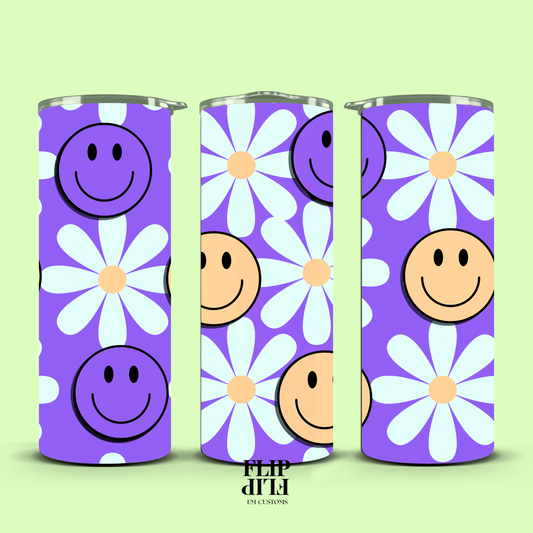 Smiley and daisy Tumbler (20oz)