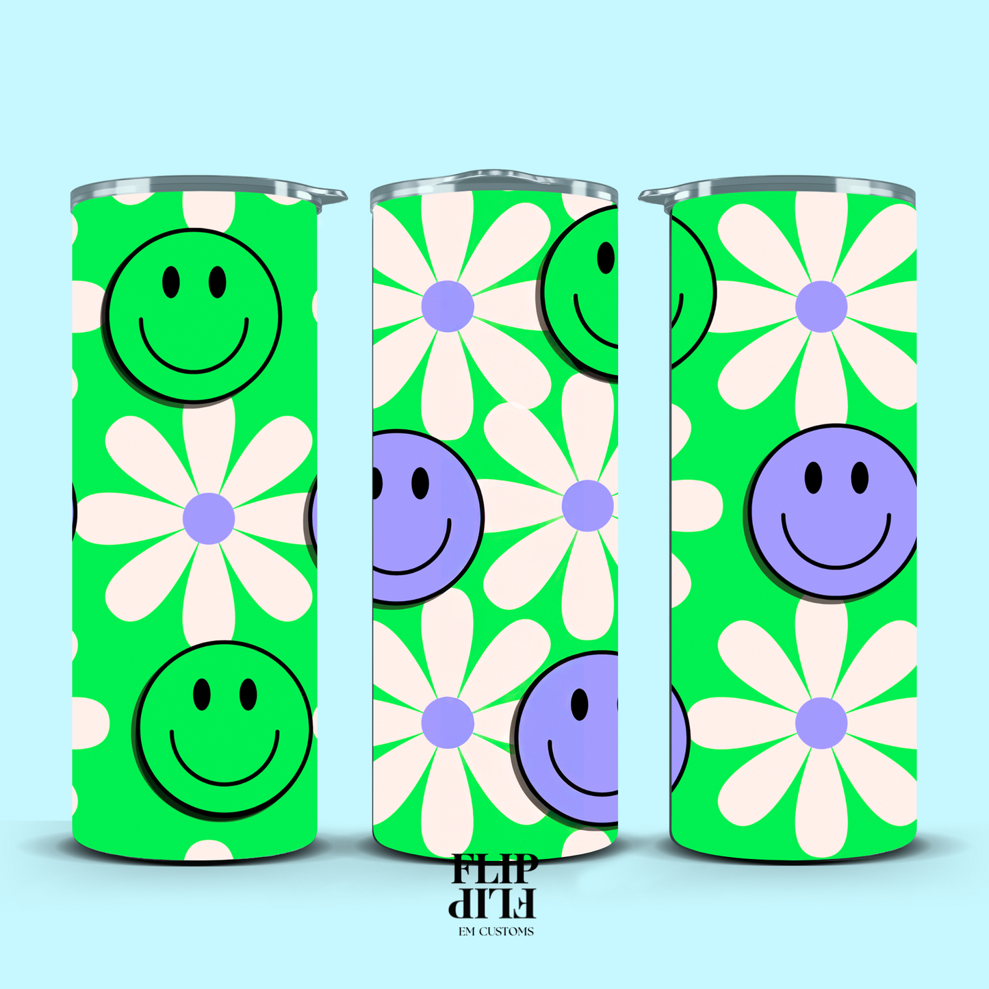 Smiley and daisy Tumbler (20oz)